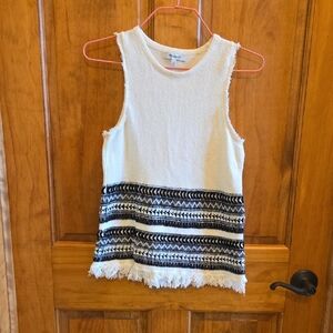 Stylish Sleeveless Womens Madwell Tank Top - Cream and Black